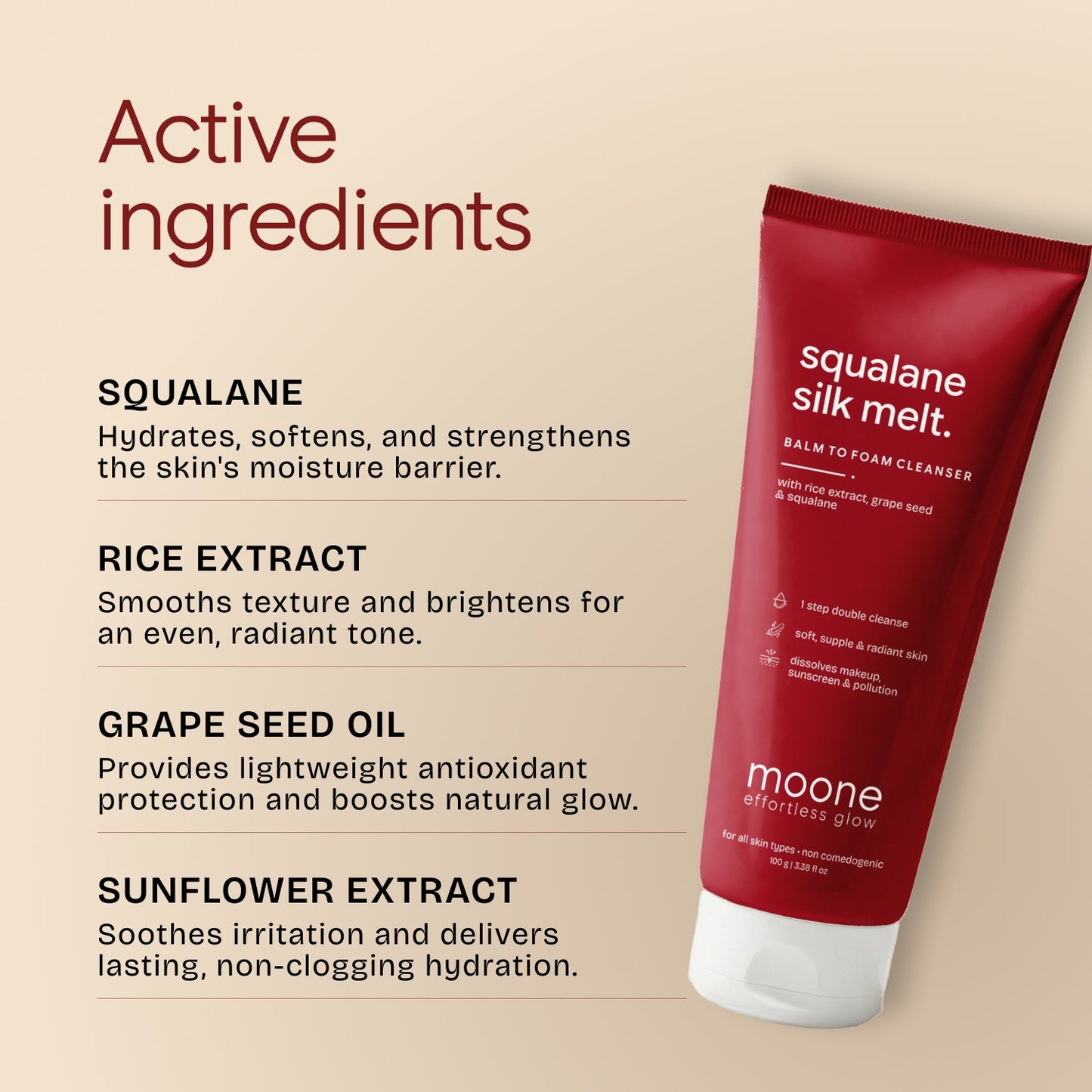 Moone Squalane Silk Melt - Balm to Foam Cleanser | 100g