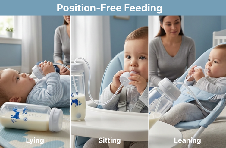 TinySip™ | Hands-Free Self-Feeding Bottle for Babies