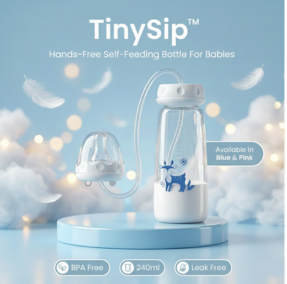 TinySip™ | Hands-Free Self-Feeding Bottle for Babies