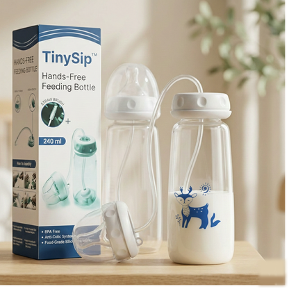 TinySip™ | Hands-Free Self-Feeding Bottle for Babies